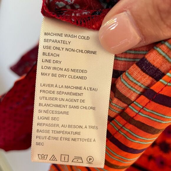 FREE PEOPLE Hazel Buttondown / Chili Pepper Combo. Size Xsmall NWT - Picture 12 of 12